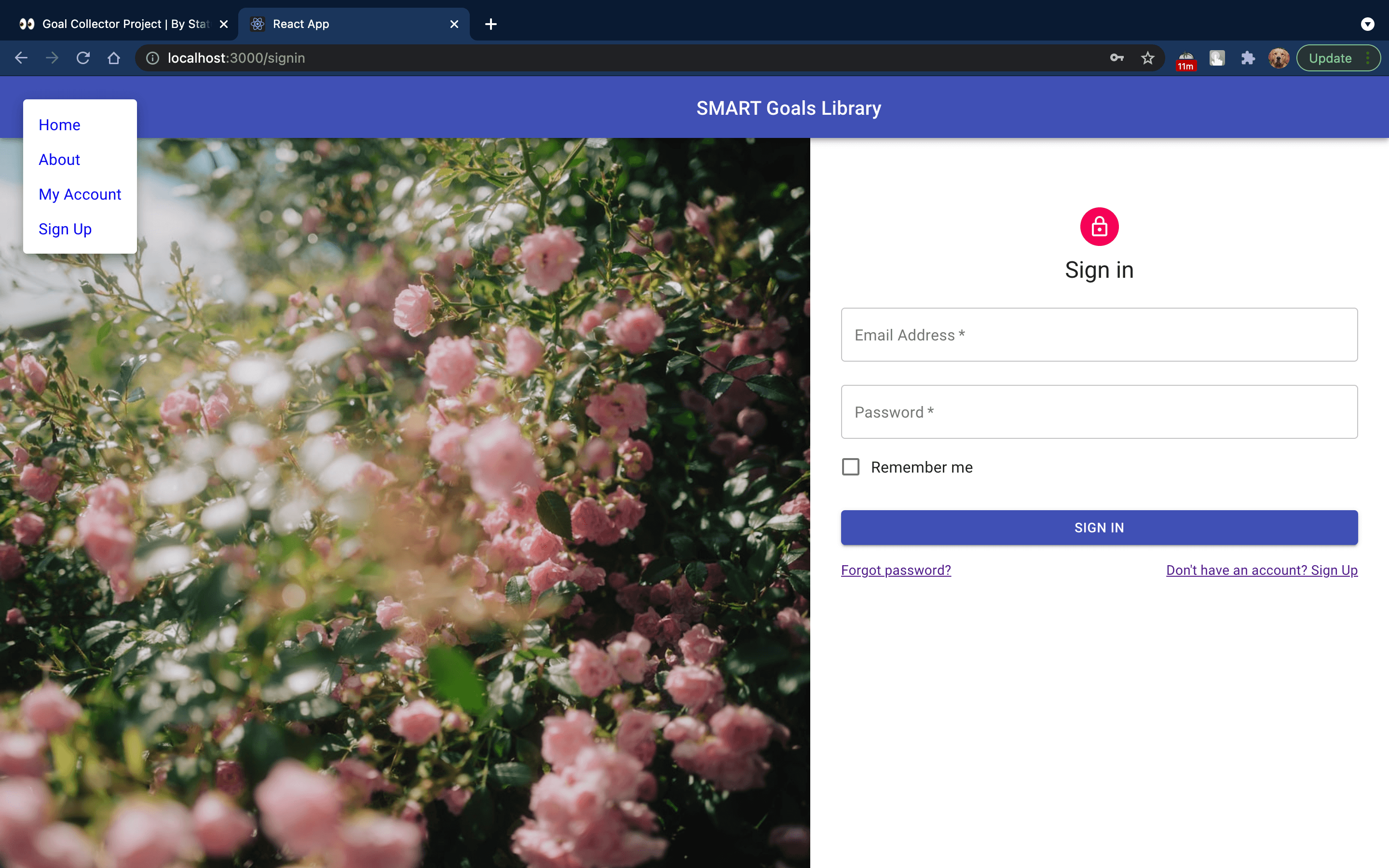 login page