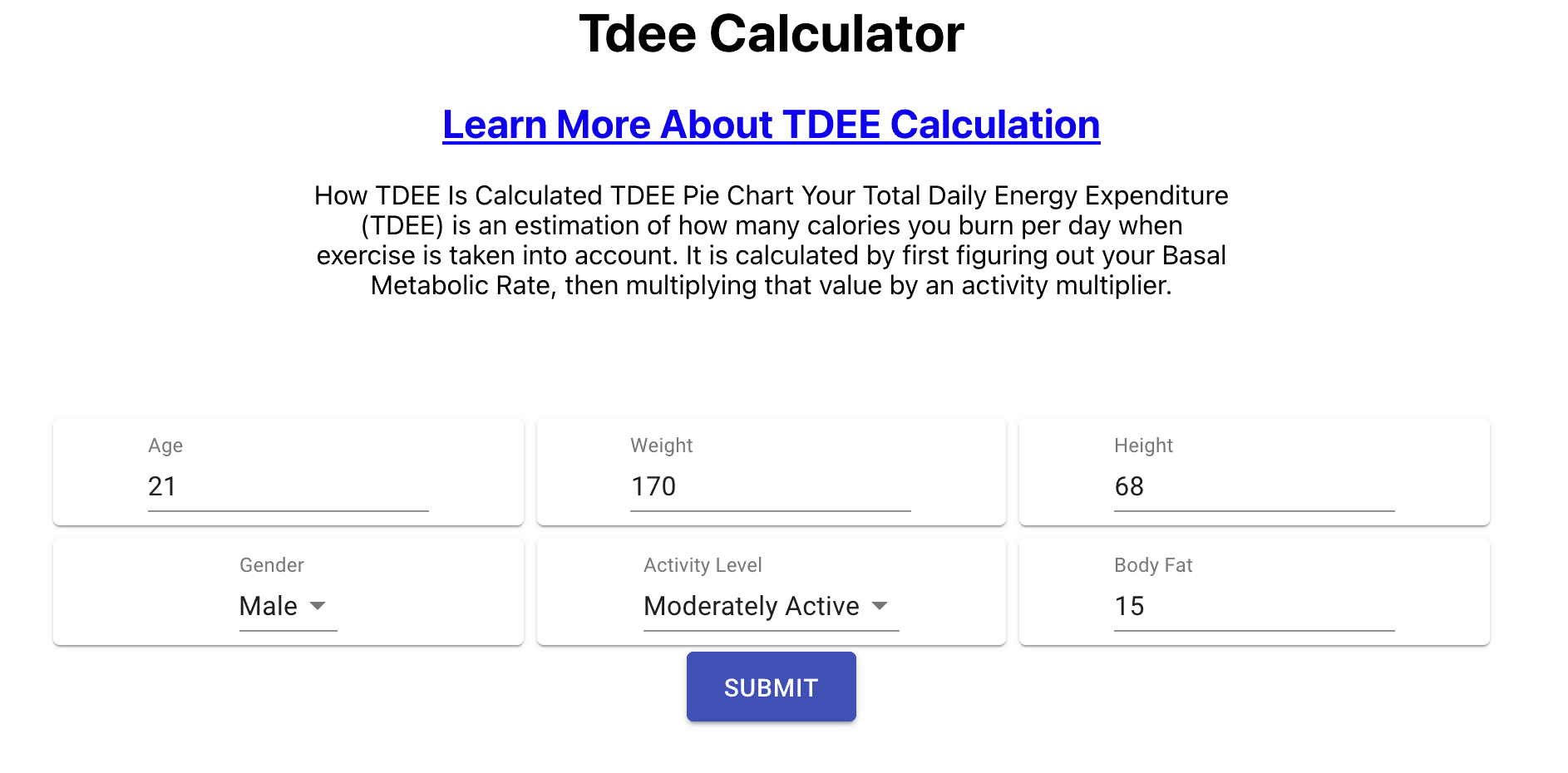 tdee calculator